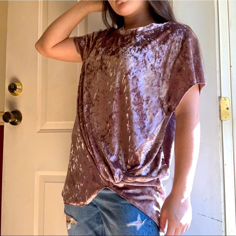 Pink velvet shirt